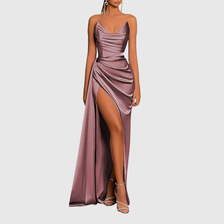 EVADNE | ABITO MAXI FLUIDO IN RASO