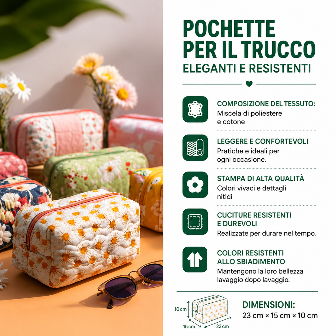 Beauty case trapuntato con gallina decorativa NCU0NT10534