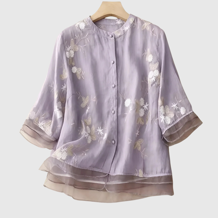 MIREILLE | TOP CON RICAMO FLOREALE
