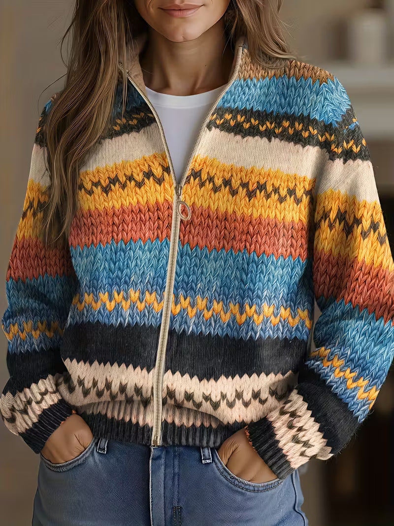 Beatrix | Cardigan Donna a Righe Zigzag