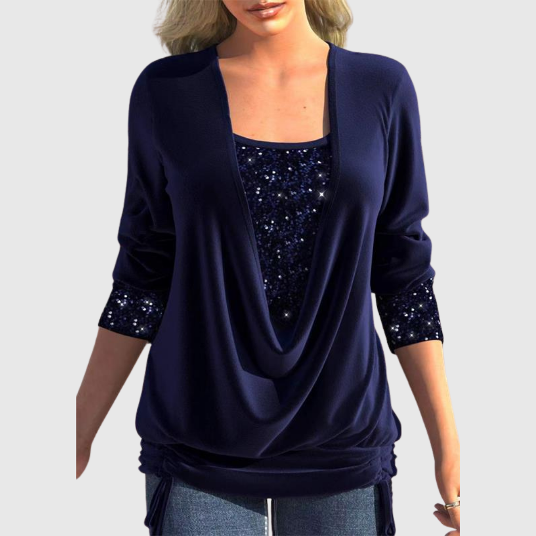 Odeline | Blusa con Paillettes a Strati