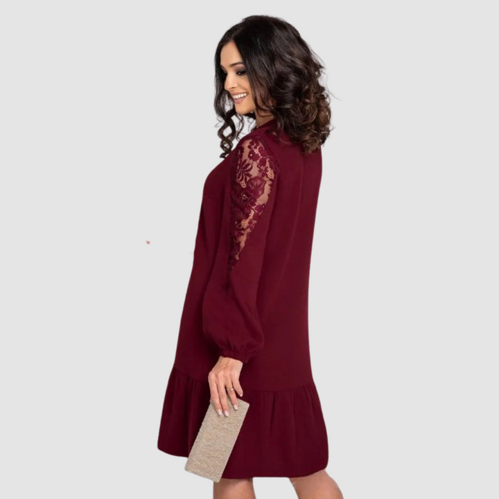 LOWRI QUINN | ABITO MIDI CON MANICHE IN PIZZO