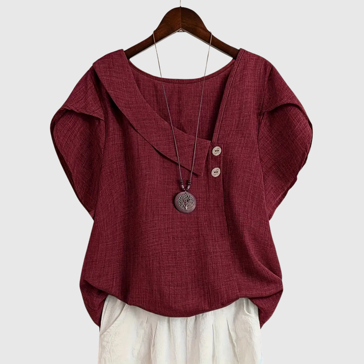 MARCELLINE | BLUSA CON SCOLLO ASIMMETRICO
