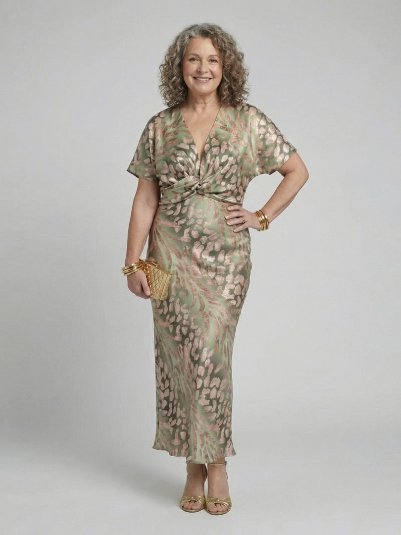 Coralie | Abito Midi con Stampa Astratta