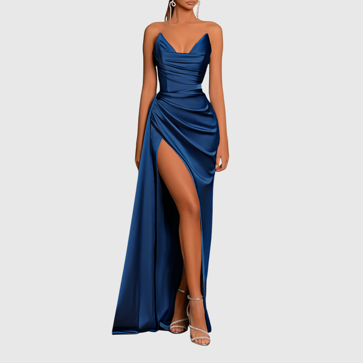 EVADNE | ABITO MAXI FLUIDO IN RASO