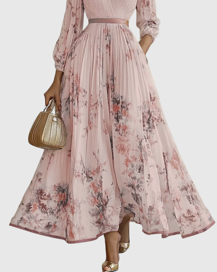 ROWELLA | ABITO MAXI PLISSETTATO