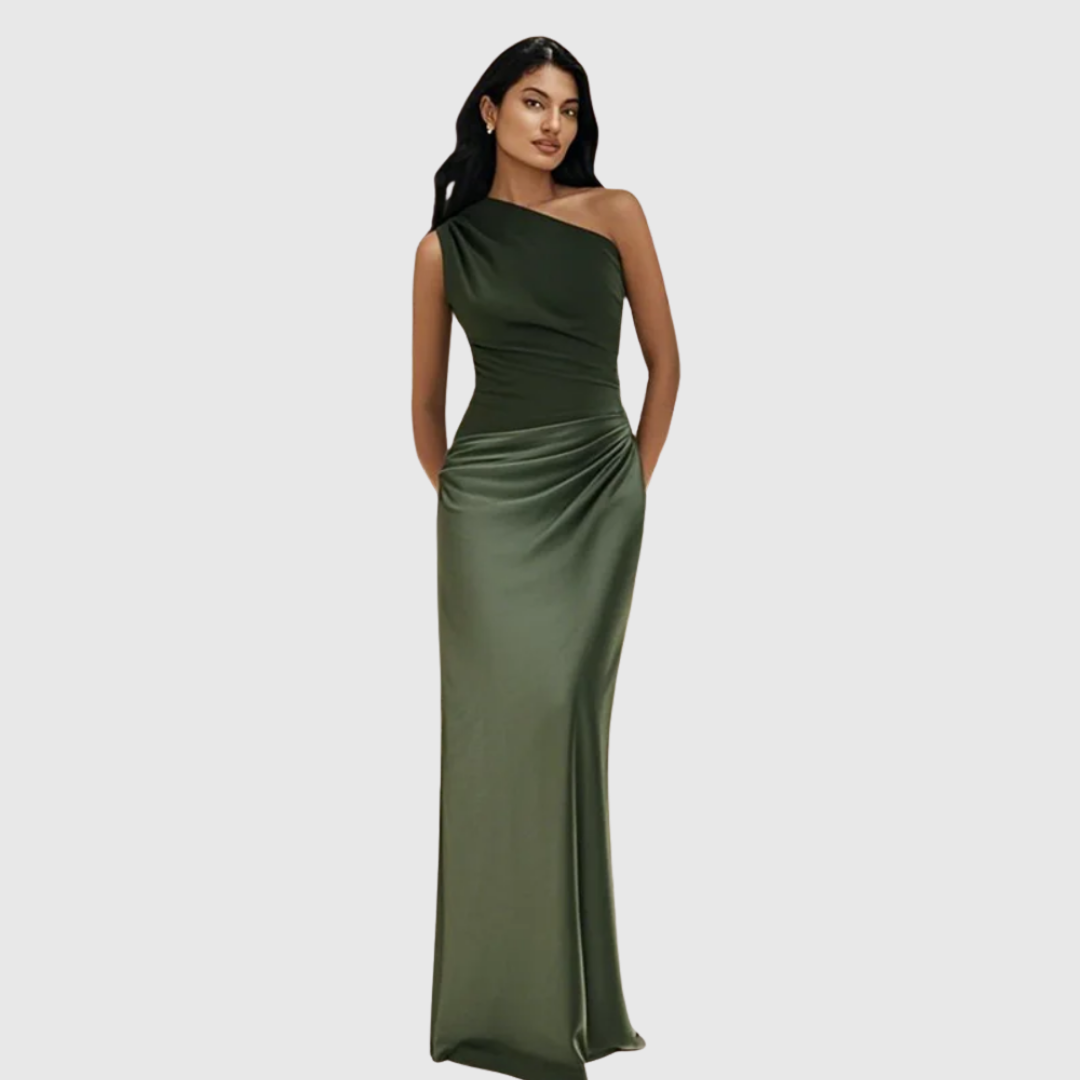 ALEIDA | ABITO MAXI IN RASO MONOSPALLA