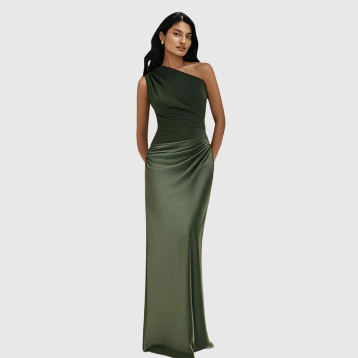 ALEIDA | ABITO MAXI IN RASO MONOSPALLA