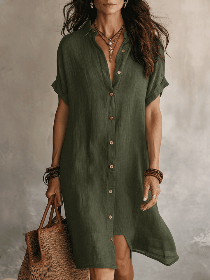 Moderno Boho | Vestito Midi in Lino Senza Sforzo