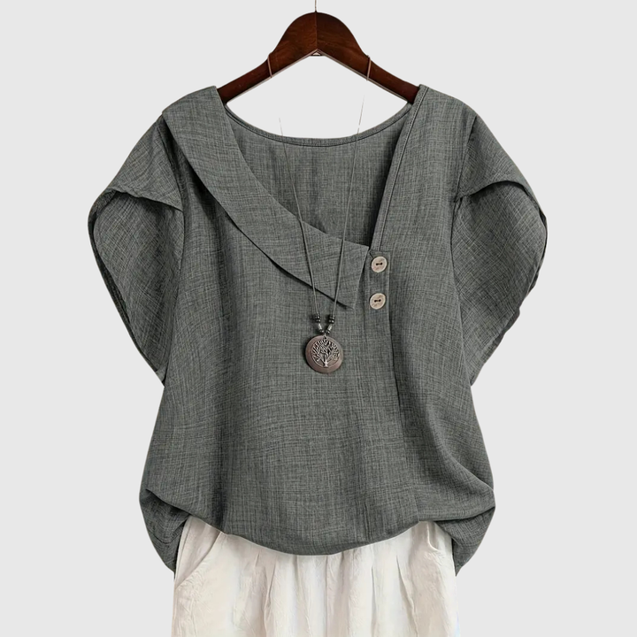 MARCELLINE | BLUSA CON SCOLLO ASIMMETRICO