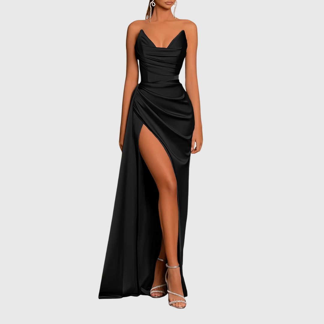 EVADNE | ABITO MAXI FLUIDO IN RASO