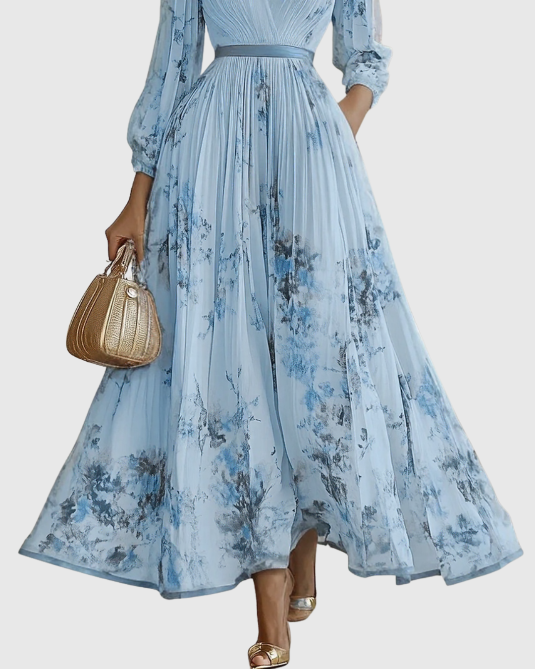 ROWELLA | ABITO MAXI PLISSETTATO
