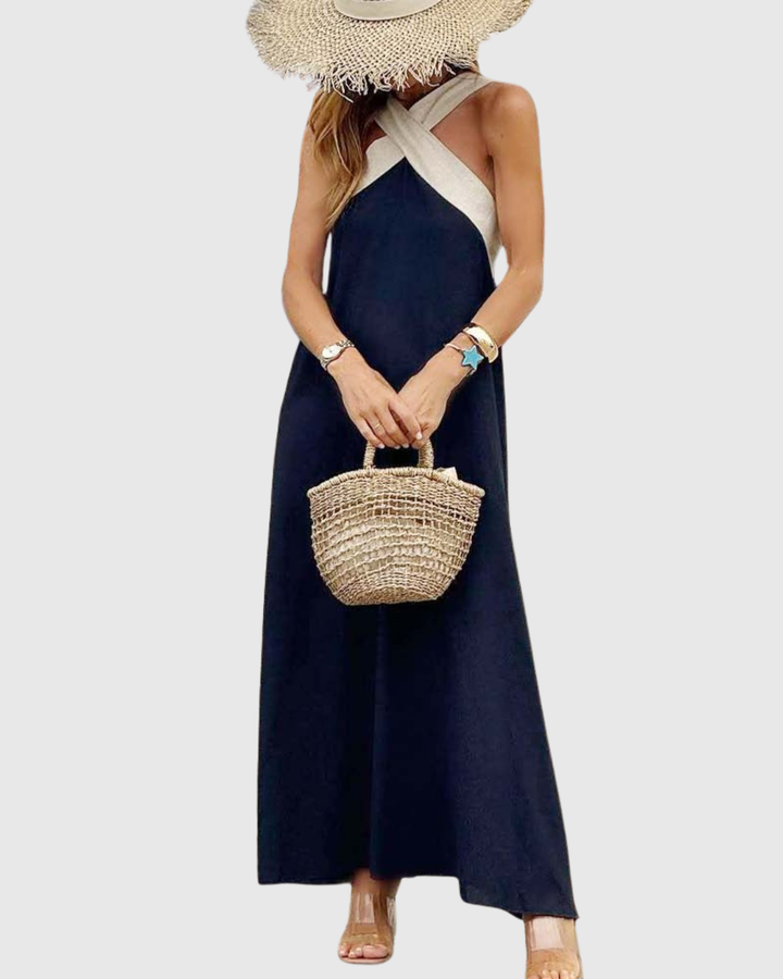 ORELLA | ABITO INCROCIATO CON SCOLLO HALTER