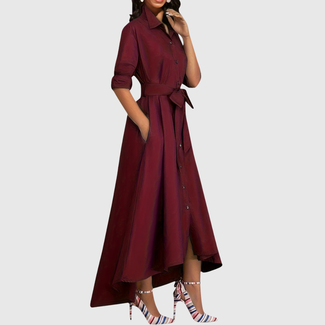 Livienne | Abito Maxi Elegante con Bottoni Frontali