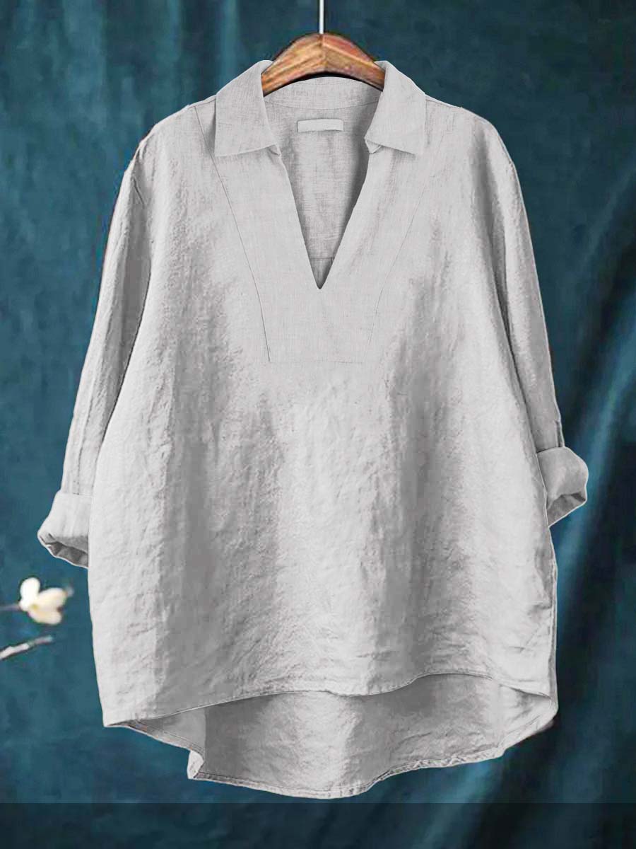 CELESTINE | BLUSA COLOR CARAMELLO CON SCOLLO A V