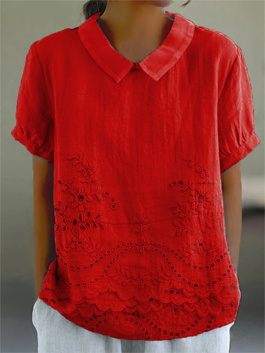 LILY | CAMICIA RICAMATA A FIORI