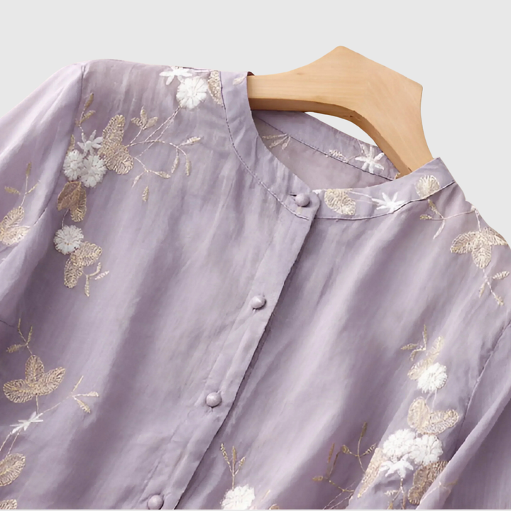 MIREILLE | TOP CON RICAMO FLOREALE