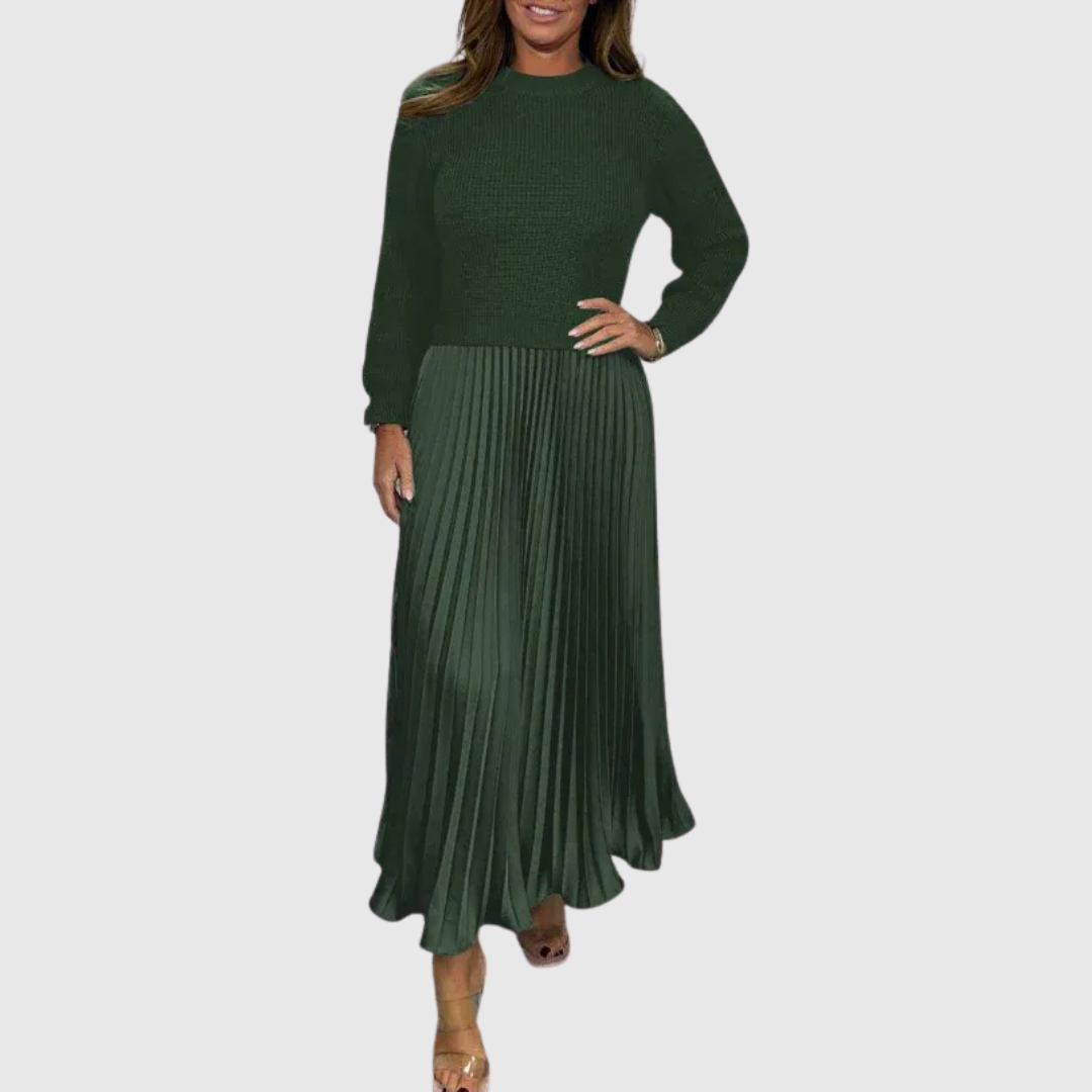 ALARICE | ABITO MAXI CON MAGLIA E GONNA PLISSETTATA