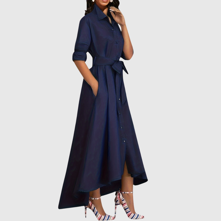 Livienne | Abito Maxi Elegante con Bottoni Frontali