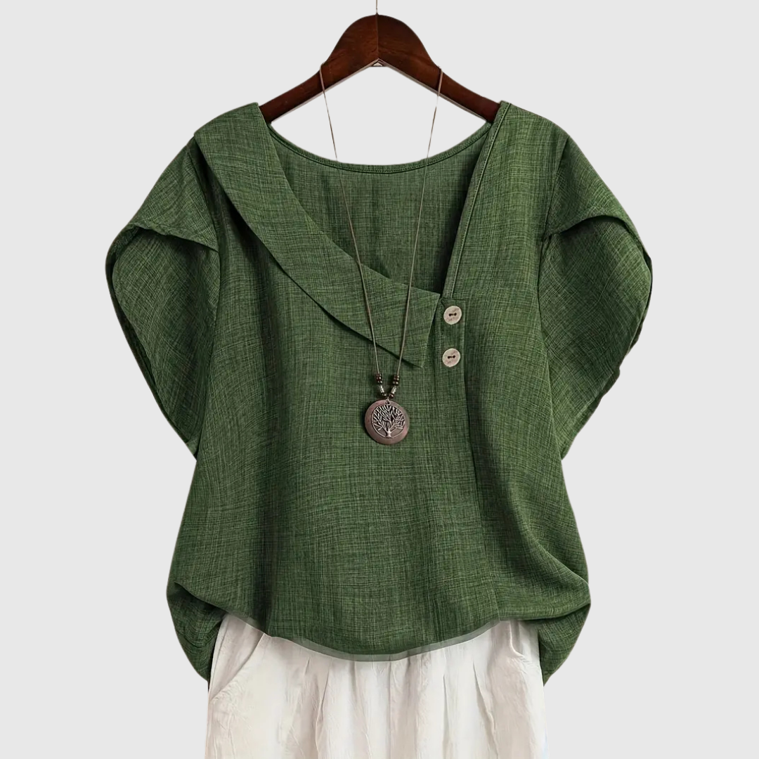 MARCELLINE | BLUSA CON SCOLLO ASIMMETRICO