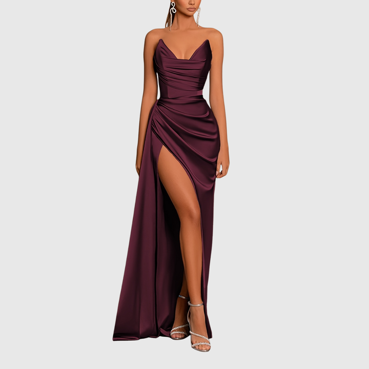 EVADNE | ABITO MAXI FLUIDO IN RASO