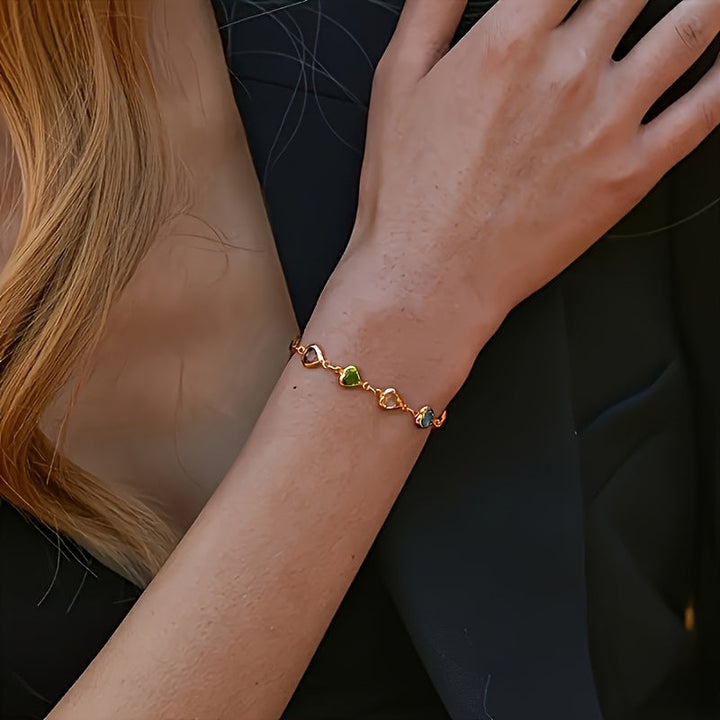 Bracciale con cuori colorati