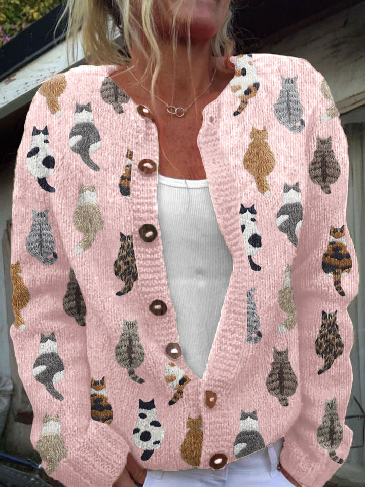 CHARLOTTE | CARDIGAN CON STAMPA GATTO