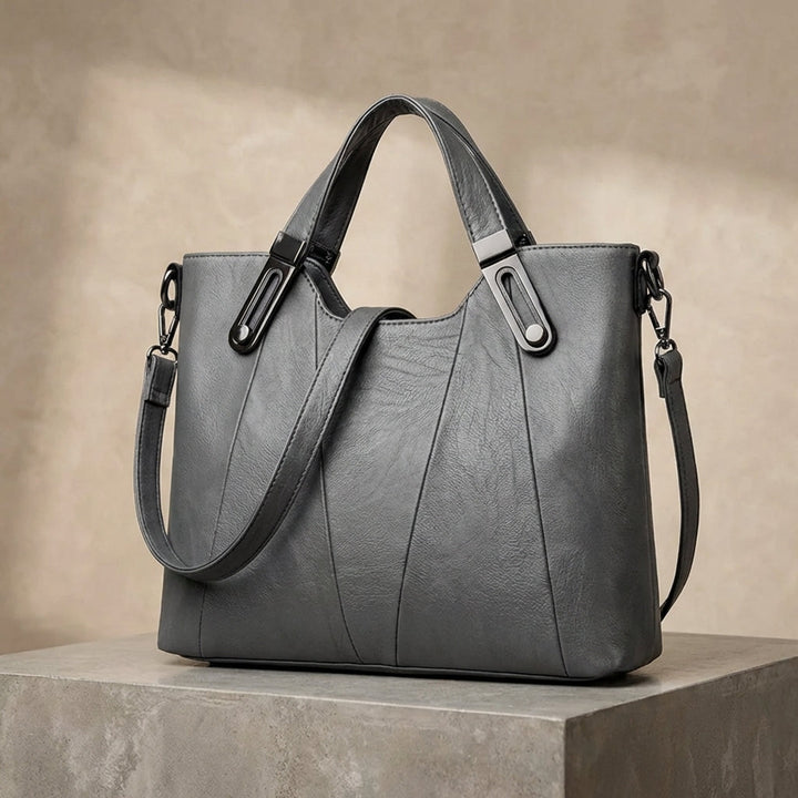 Borsa a Mano in Pelle Sienna