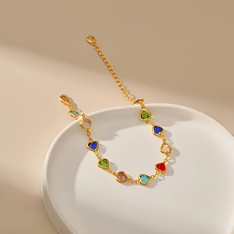 Bracciale con cuori colorati