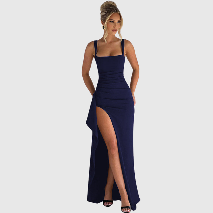 CELL | ABITO MAXI ELEGANTE IN RASO CON SCHIENA SCOPERTA