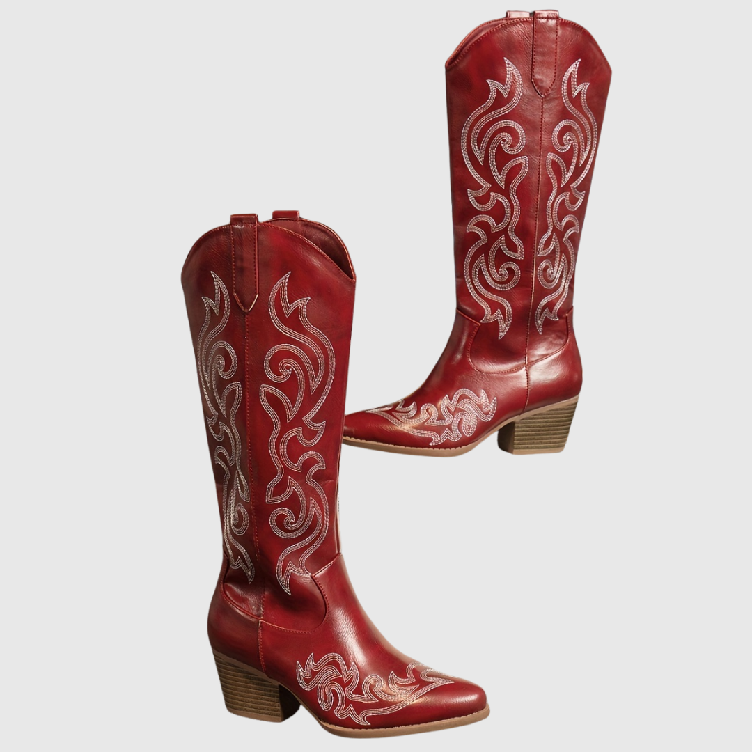 HESTER | STIVALI COWBOY CON RICAMI E ZIP