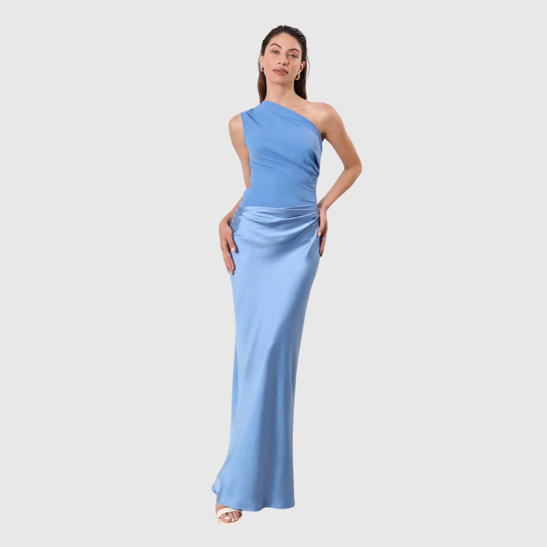 ALEIDA | ABITO MAXI IN RASO MONOSPALLA