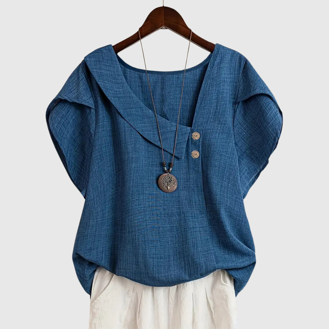 MARCELLINE | BLUSA CON SCOLLO ASIMMETRICO