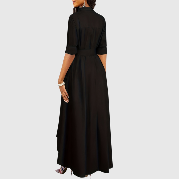 Livienne | Abito Maxi Elegante con Bottoni Frontali