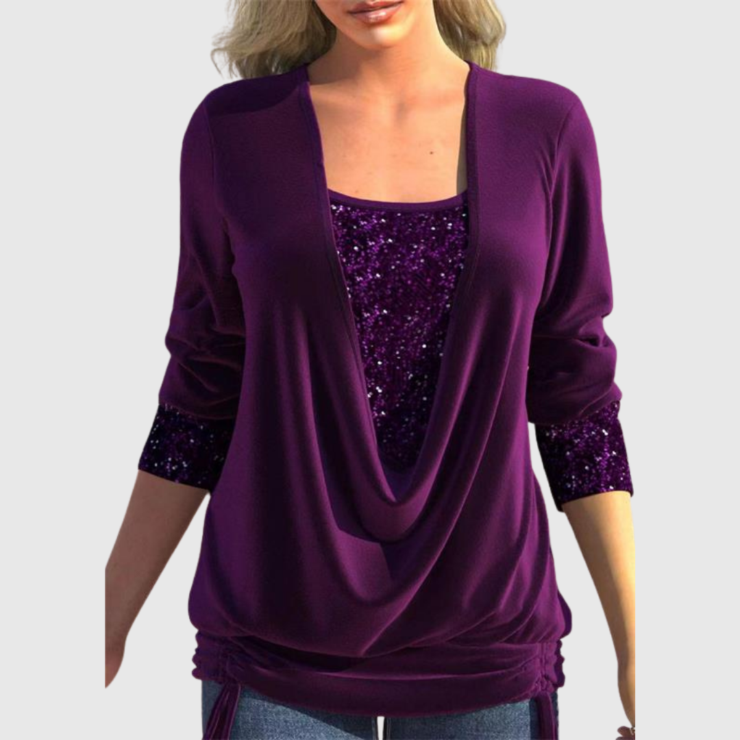 Odeline | Blusa con Paillettes a Strati