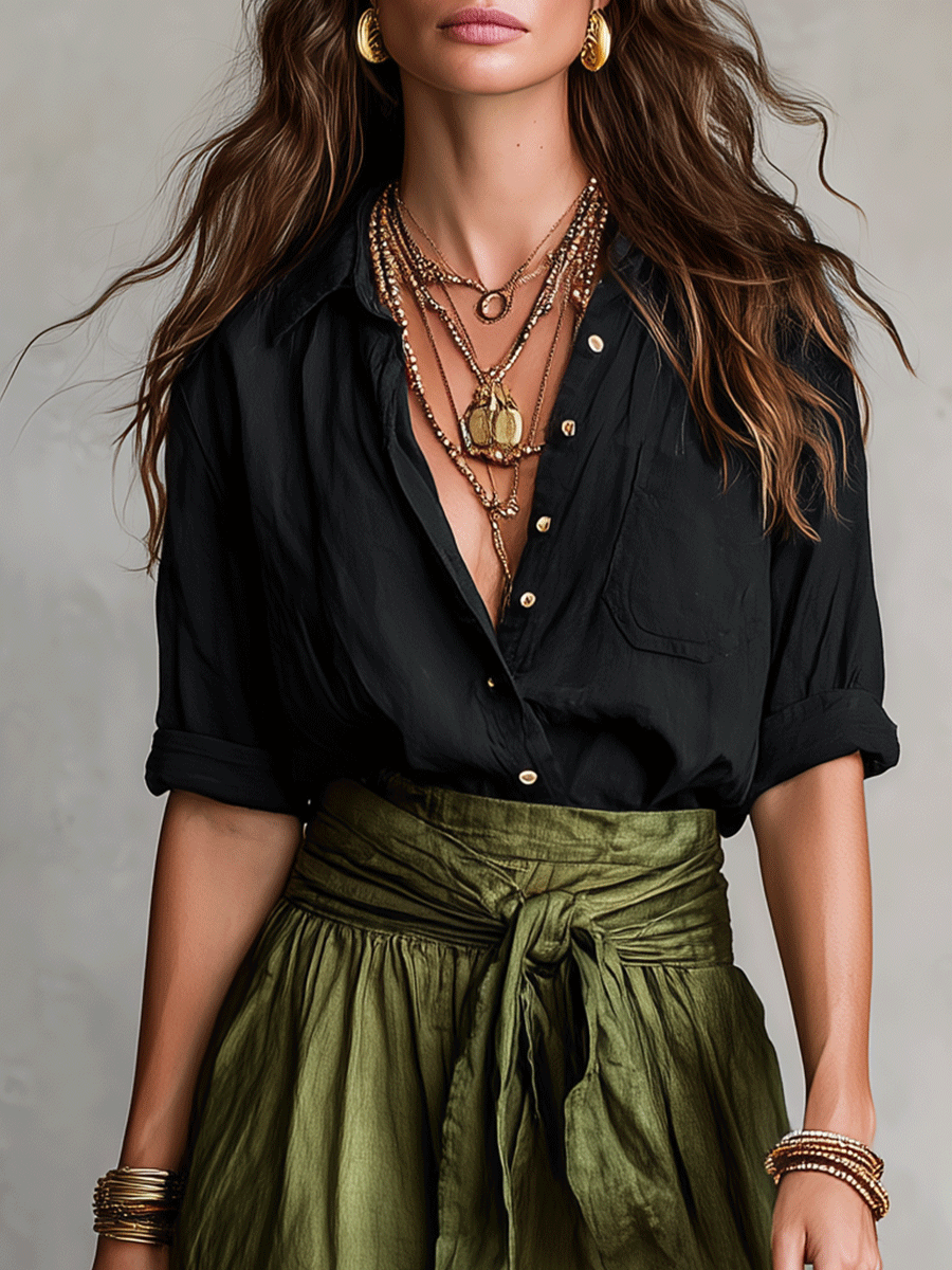 Set boho | Blusa e gonna midi