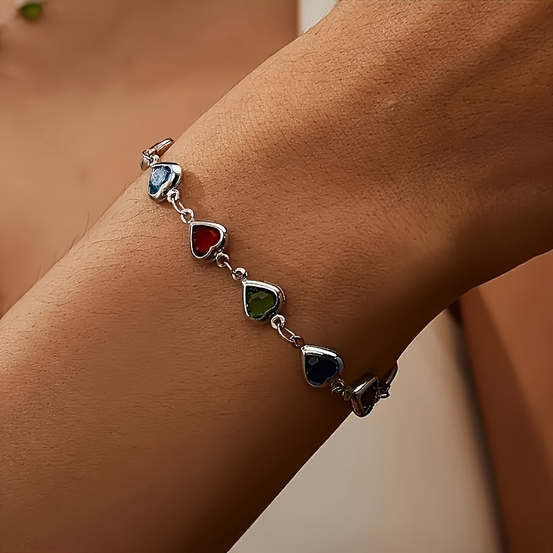 Bracciale con cuori colorati