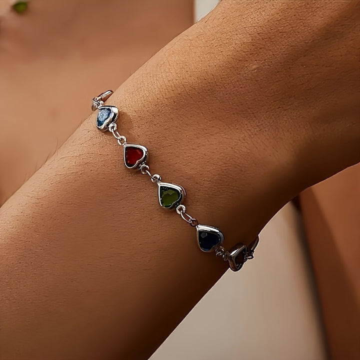 Bracciale con cuori colorati