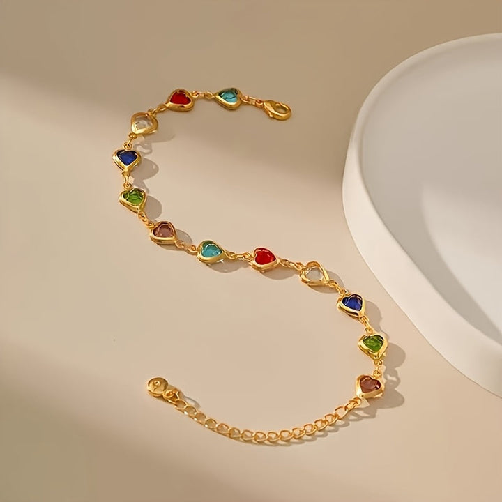 Bracciale con cuori colorati