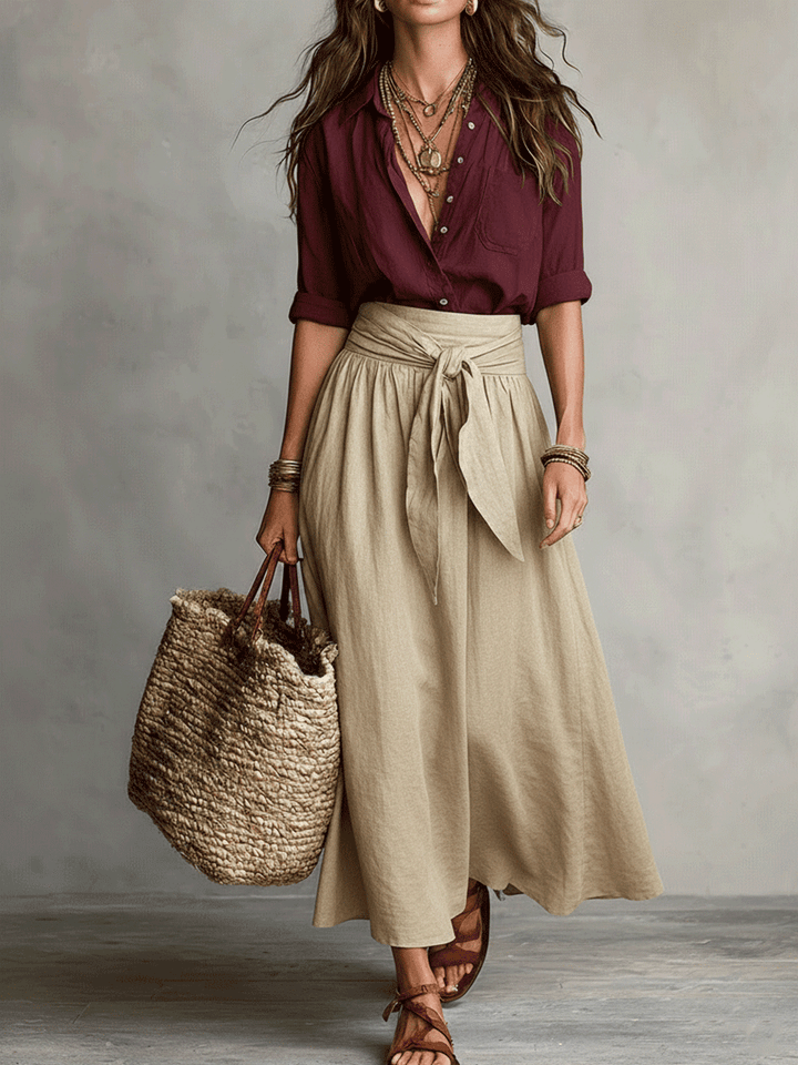 Set boho | Blusa e gonna midi