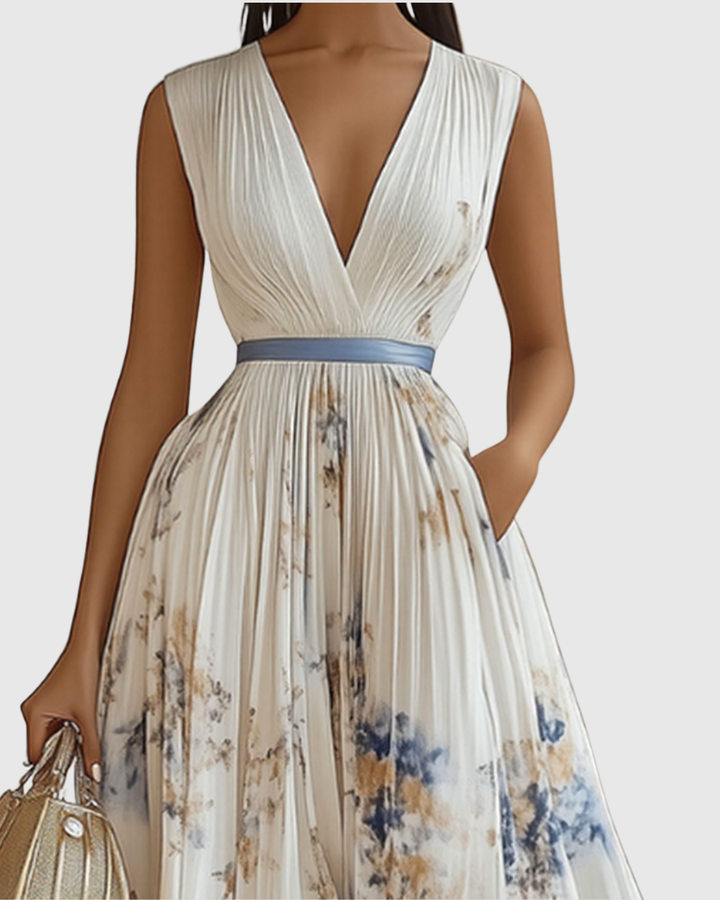 ROWELLA | ABITO MAXI PLISSETTATO