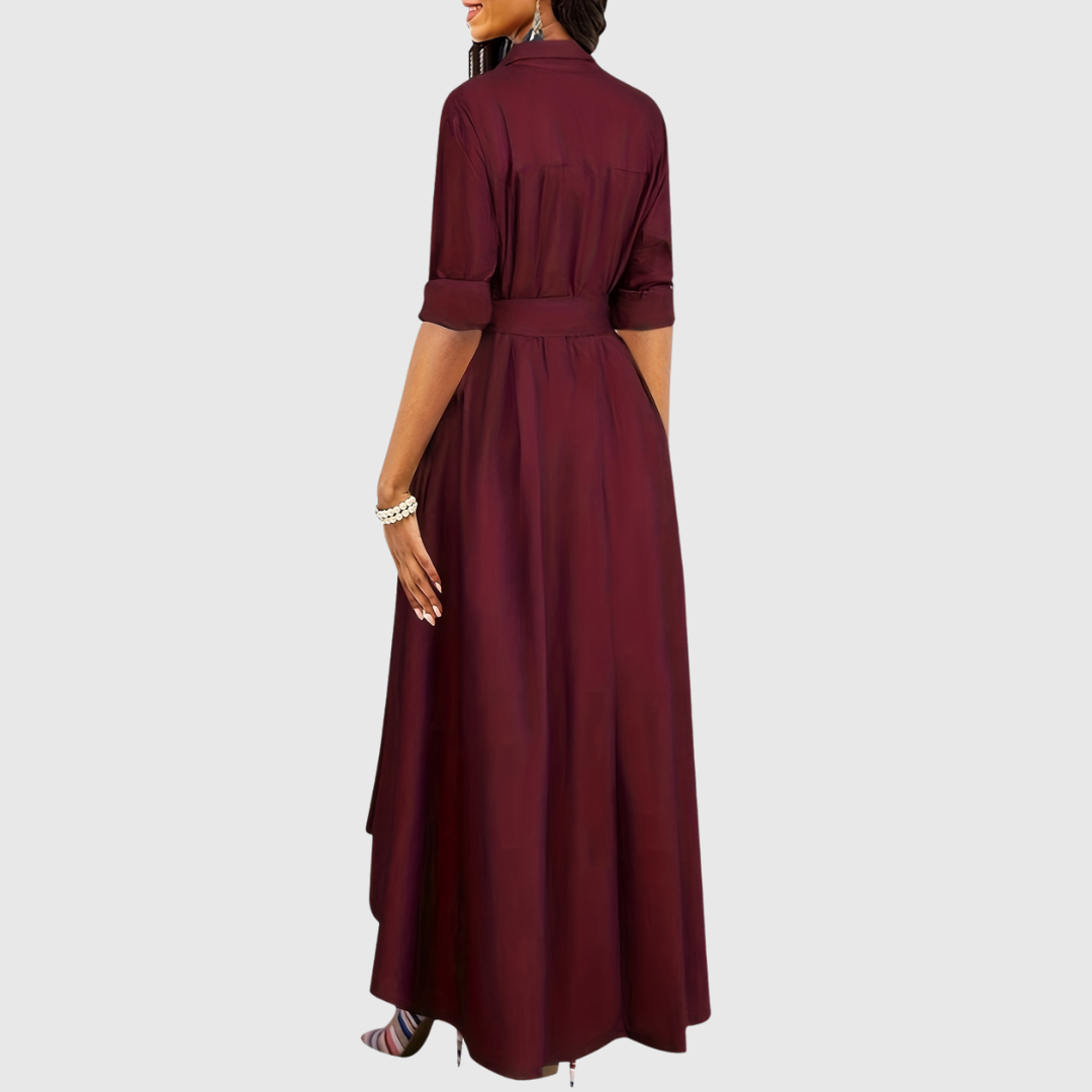Livienne | Abito Maxi Elegante con Bottoni Frontali
