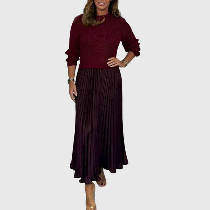 ALARICE | ABITO MAXI CON MAGLIA E GONNA PLISSETTATA