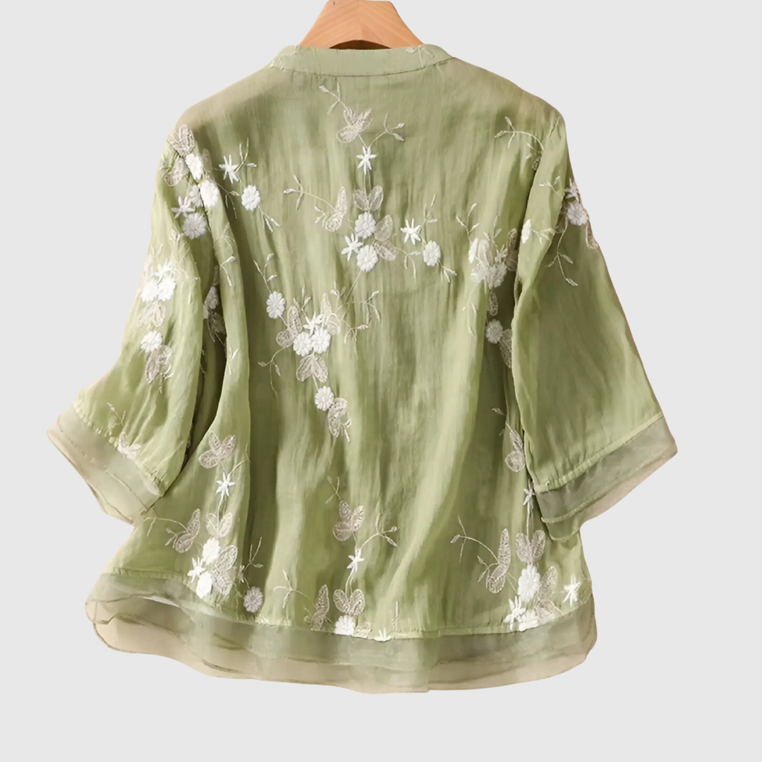 MIREILLE | TOP CON RICAMO FLOREALE