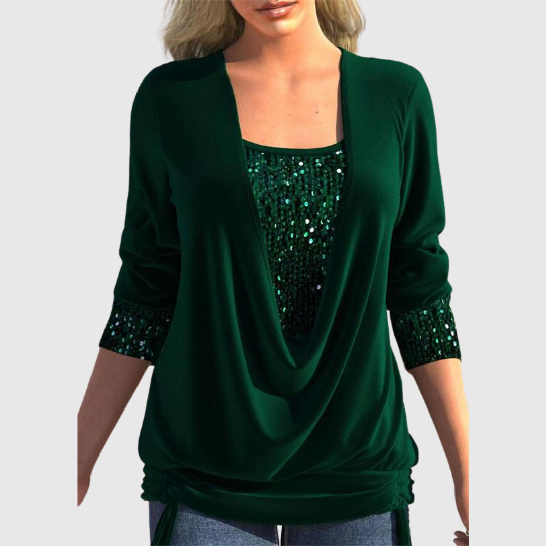 Odeline | Blusa con Paillettes a Strati