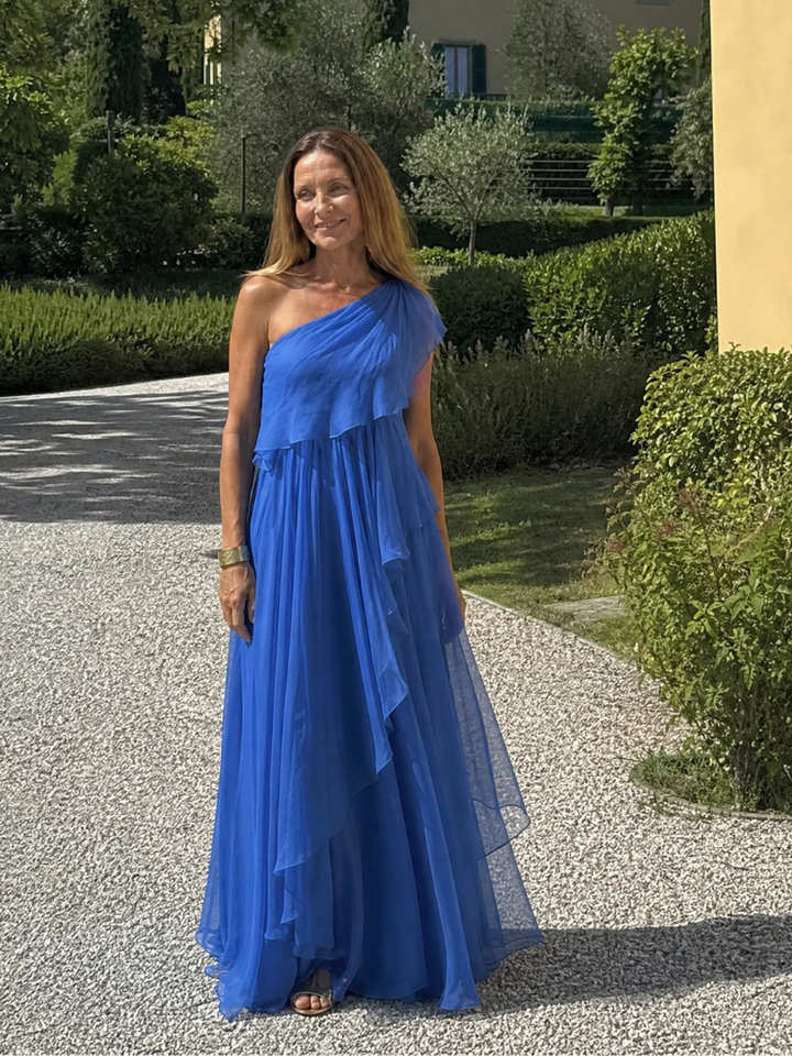 Talia | Abito Lungo con Volant a Cascata