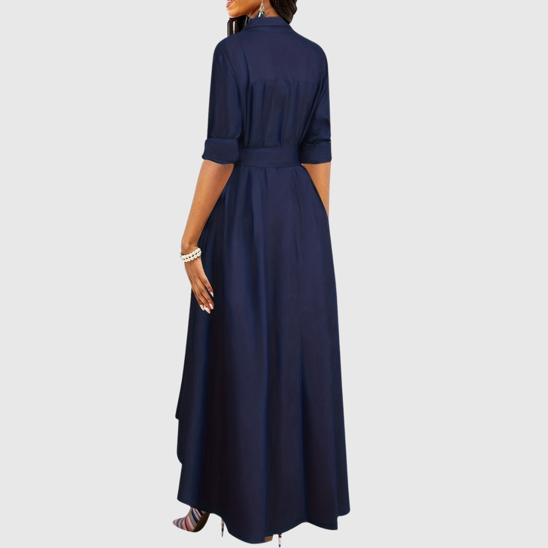 Livienne | Abito Maxi Elegante con Bottoni Frontali