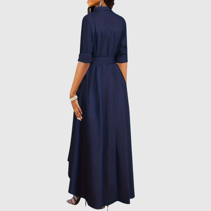 Livienne | Abito Maxi Elegante con Bottoni Frontali