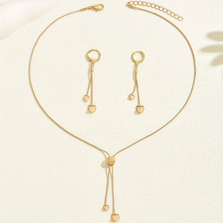 Set Collana e Orecchini con Pendente a Cuore