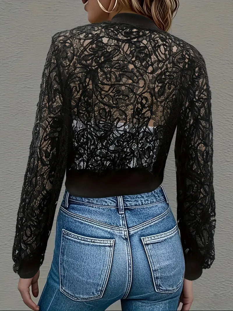 Colette | Giacca Donna Corta in Pizzo con Zip